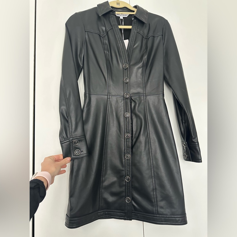 Veronica Beard Leather Garrett Dress